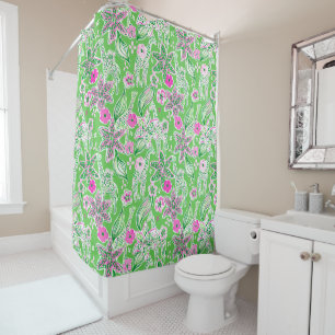 Preppy Giraffes Lily Pink Green 