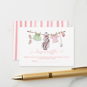 Preppy Girl Golf clothesline Diaper Raffle card