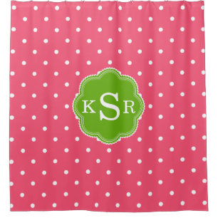 Preppy Girly   Watermelon Pink Green Dots Custom