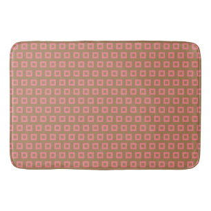 Preppy Gold and Bronze Geometric Grid Pattern Bath Mat