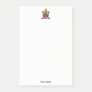 Preppy Gold Red Heraldic Crest Fleur de Lis Emblem Post-it Notes
