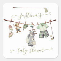 Preppy Golf Baby Shower Clothesline
