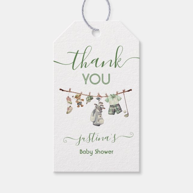 Preppy Golf Boy clothesline  Gift Tags (Front)