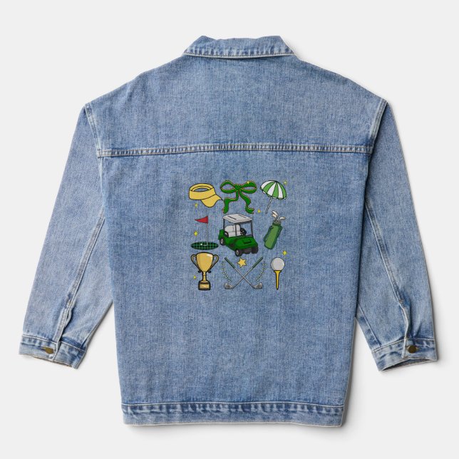 Preppy Golf Coquette Denim Jacket (Back)