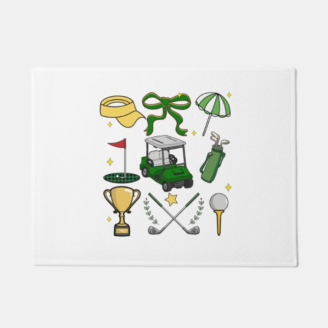 Preppy Golf Coquette Doormat (Front)