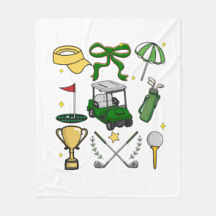 Preppy Golf Coquette Fleece Blanket
