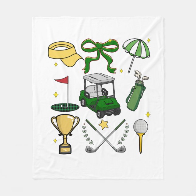 Preppy Golf Coquette Fleece Blanket (Front)