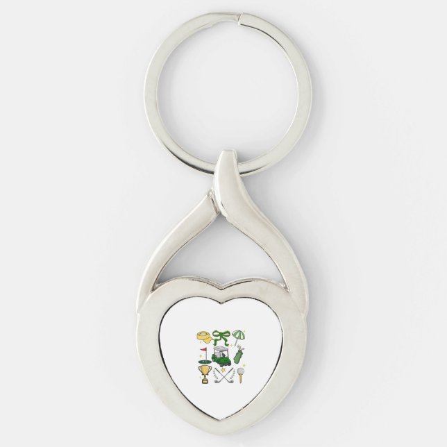 Preppy Golf Coquette Keychain (Front)