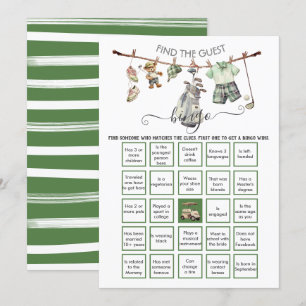 Preppy Golf Find the Guest BINGO  Invitation