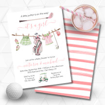 Preppy Golf Girl Girly Baby Shower