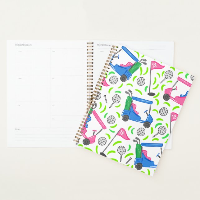 Preppy Golf Pink Blue Green  Planner (Display)