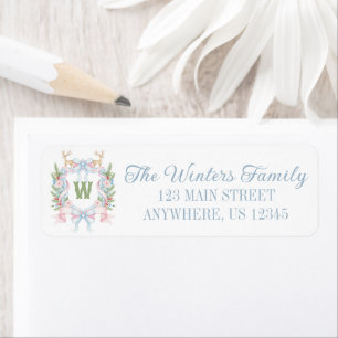 Preppy Grandmillennial Christmas Monogram Crest