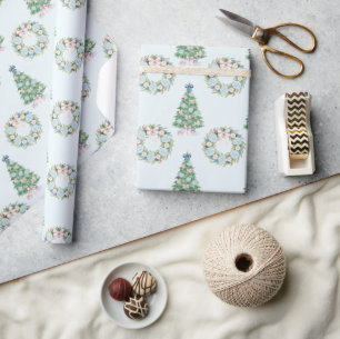Preppy Grandmillennial Christmas Wrapping Paper