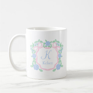 Preppy Grandmillennial Personalized Monogram Crest Coffee Mug