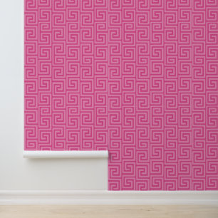 Preppy Greek Key – Pink & Hot Pink Wallpaper