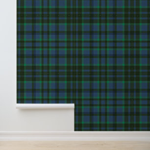 Preppy Green and Blue Plaid Wallpaper