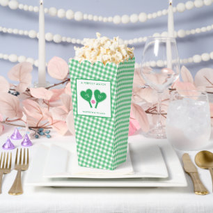 Preppy Green and Pink Wedding Pickleball Favor Box