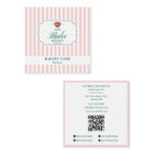 Preppy Green & Pink Stripes Bakery Logo QR Code