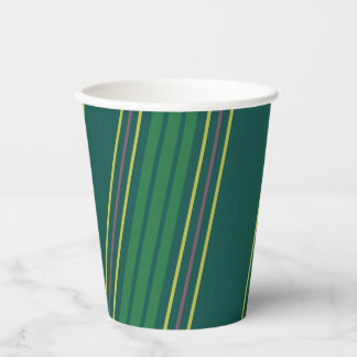 Preppy Green Stripe Paper Cups