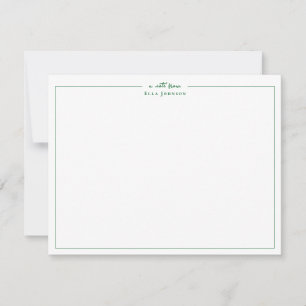 Preppy green & White a note from  Thank You Card