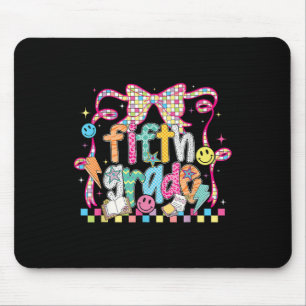 Preppy Groovy Fifth Grade Back To School Coquette Mouse Pad