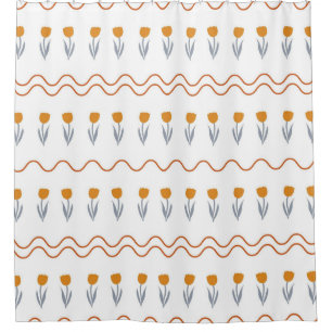 Preppy Groovy Stripe Tulip Flower Pattern