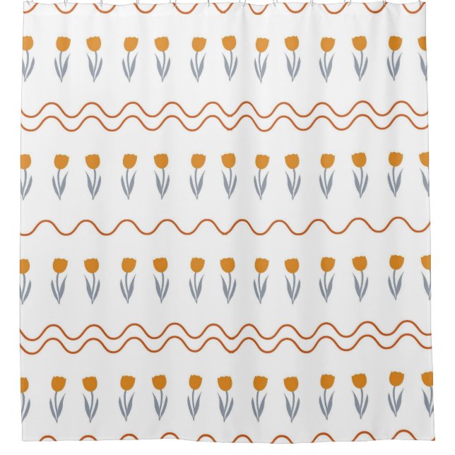 Preppy Groovy Stripe Tulip Flower Pattern  (Front)