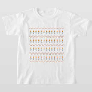 Preppy Groovy Stripe Tulip Flower Pattern  T-Shirt