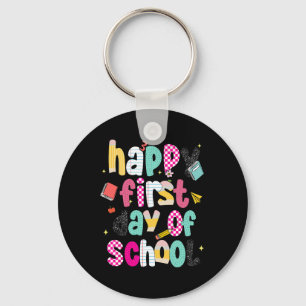 Preppy Happy First Day Of School Keychain