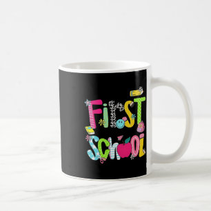Preppy Happy First Day Of School Teacher Girl Back Coffee Mug