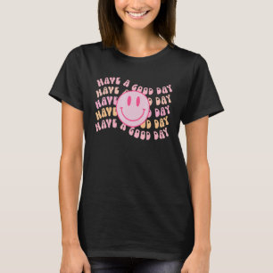 Preppy   Have A Good Day Pink Smile Face Aesthetic T-Shirt