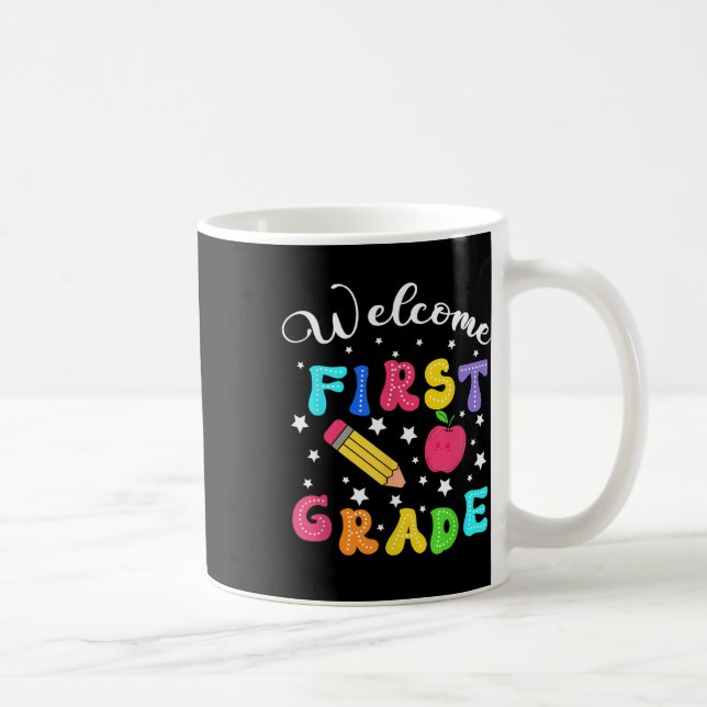 Preppy Hello 1st Grade For First Day Back To Schoo Coffee Mug (Right)