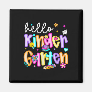Preppy Hello Kindergarten Back To School Teachers  Magnet