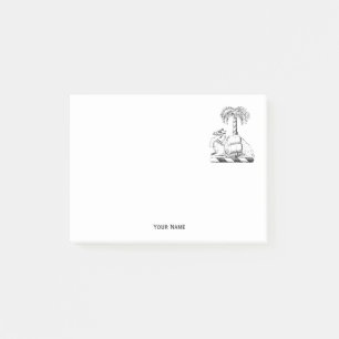 Preppy Heraldic Camel Palm Tree Coat of Arms Post-it Notes