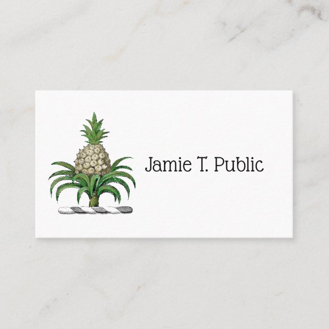Preppy Heraldic Pineapple Coat of Arms Crest Business Card (Front)