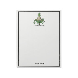 Preppy Heraldic Pineapple Coat of Arms Crest Notepad