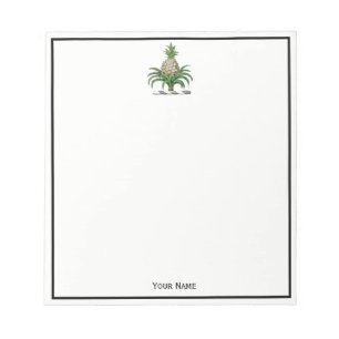 Preppy Heraldic Pineapple Coat of Arms Crest Notepad