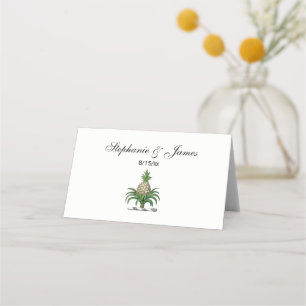 Preppy Heraldic Pineapple Coat of Arms Crest Place Card
