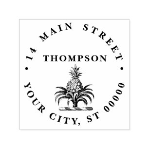 Preppy Heraldic Pineapple Coat of Arms Crest Self-inking Stamp