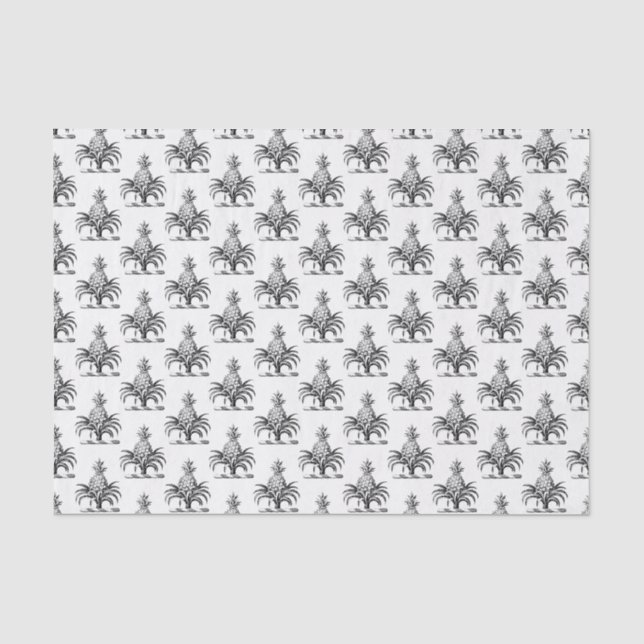 Preppy Heraldic Pineapple Coat of Arms Crest Tissue Paper (Front)