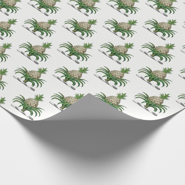 Preppy Heraldic Pineapple Coat of Arms Crest Wrapping Paper (Corner)
