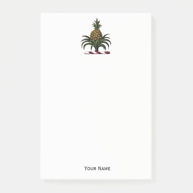 Preppy Heraldic Pineapple Crest Colour RWT Post-it Notes (Front)