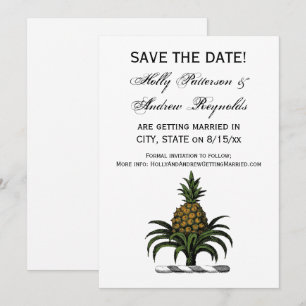Preppy Heraldic Pineapple Crest Colour WT Invitation