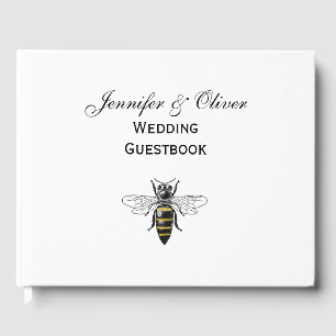 Preppy Heraldic Vintage Bee #2 Coat of Arms C Guest Book