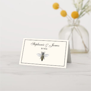 Preppy Heraldic Vintage Bee #2 Coat of Arms C Ivry Place Card