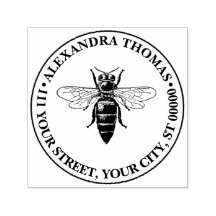 Preppy Heraldic Vintage Bee #2 Name Return Address