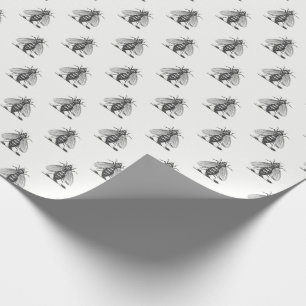Preppy Heraldic Vintage Bee Coat of Arms Emblem Wrapping Paper