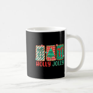 Preppy Holly Xmas Jolly Vibes Bow Christmas Girl W Coffee Mug