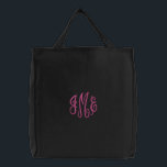 Preppy Hot Pink Script Monogram Embroidered Bag<br><div class="desc">Create your own embroidered tote bag! Personalize with your custom monogram initials or name for a unique personalized gift. Perfect for maid of honour and bridesmaid gift. Click Customize It to change text fonts and colours to create your own one of a kind design. Easy to customize embroidered bags have...</div>