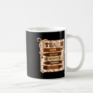 Preppy I Teach Black History Melanin Crayons Black Coffee Mug